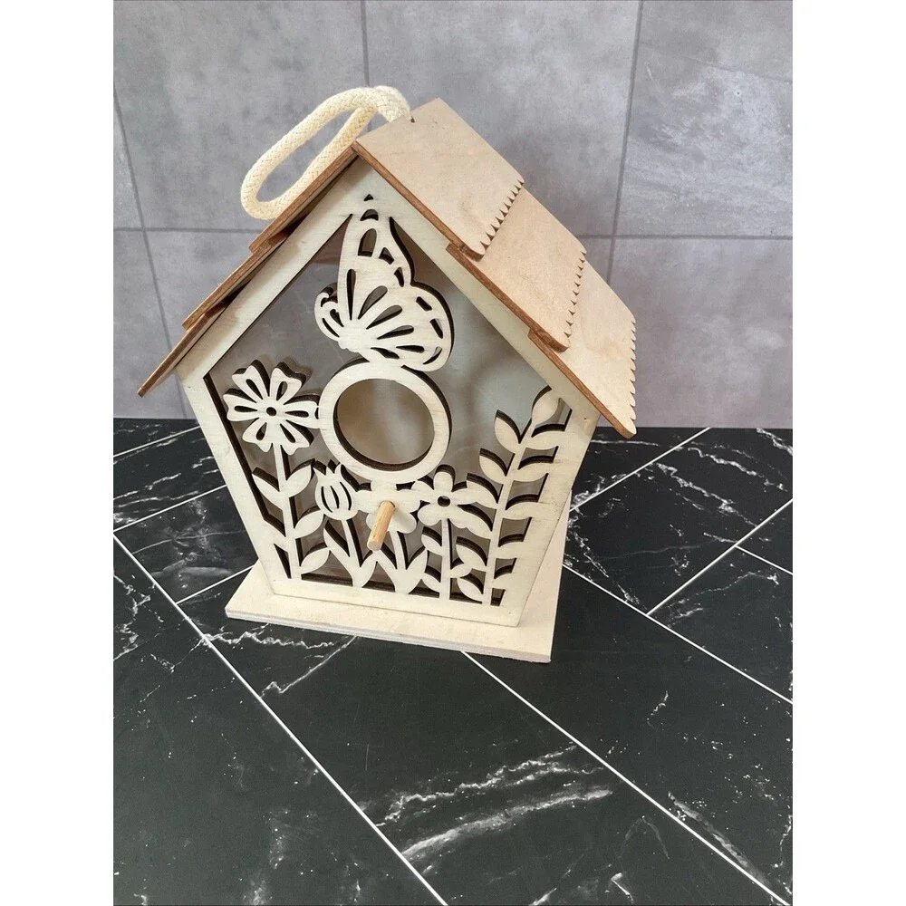 Make market Plywood Birdhouse, Brown, 7” X 6.75” X 4.50”